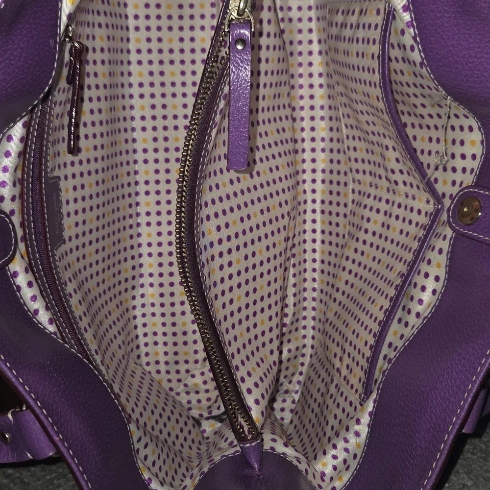 Kate Spade Purple Pebbled Leather Tote - Picture 8 of 12